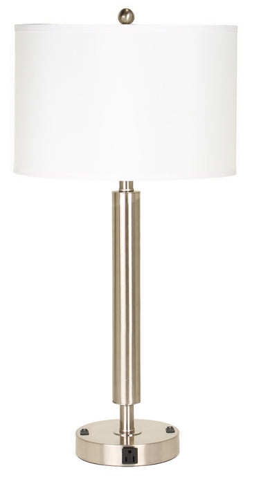 Cal Lighting LA-2004NS-2RBS Two Light Table Lamp, Brushed Steel