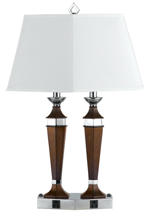 Cal Lighting LA-694DK-2R Two Light Desk lamp, Brushed Steel/Espresso