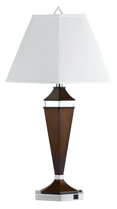 Cal Lighting LA-694TB-1R One Light Table Lamp, Brushed Steel/Espresso