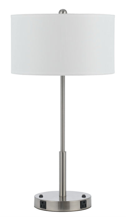 Cal Lighting LA-8019NS-2-BS Two Light Table Lamp, Brushed Steel