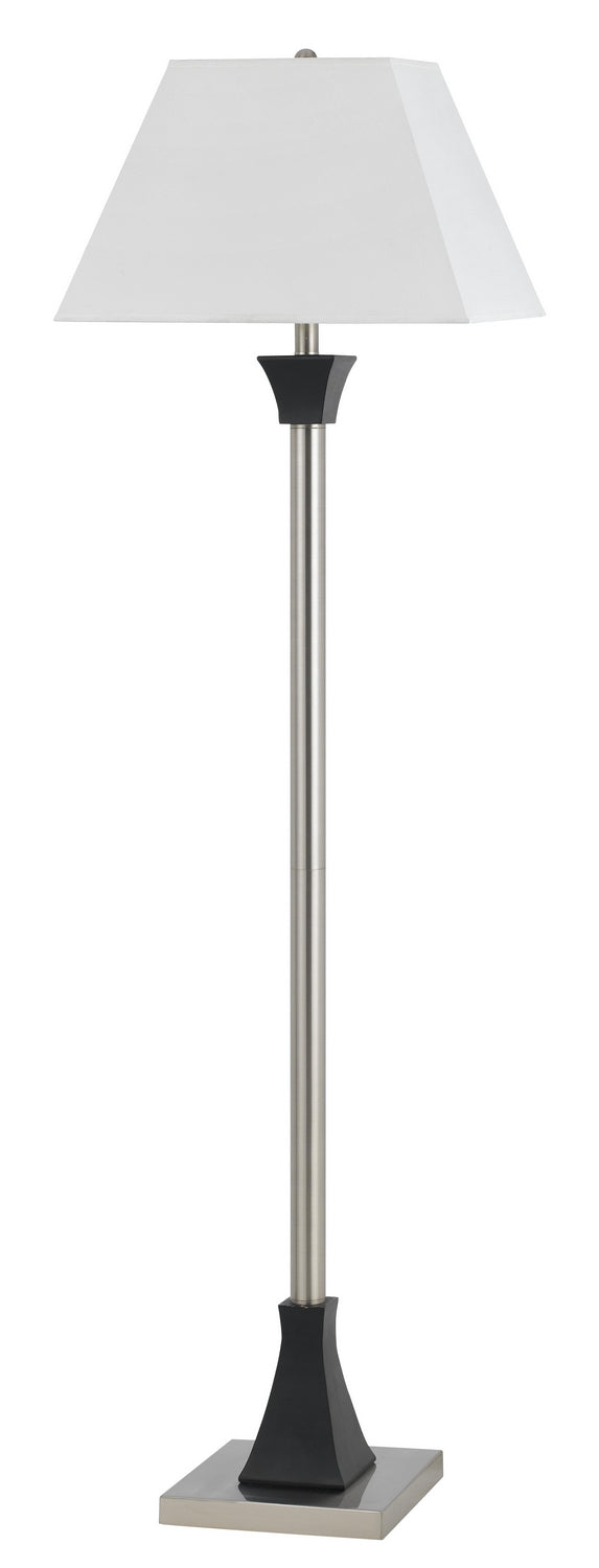 Cal Lighting LA-8021FL-1-BS One Light Floor Lamp, Brushed Steel/Espresso