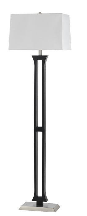 Cal Lighting LA-8022FL-1-BS One Light Floor Lamp, Brushed Steel/Espresso
