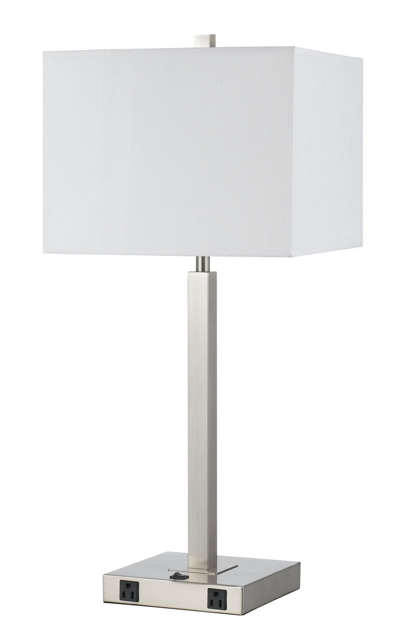 Cal Lighting LA-8028NS-1-BS One Light Table Lamp, Brushed Steel
