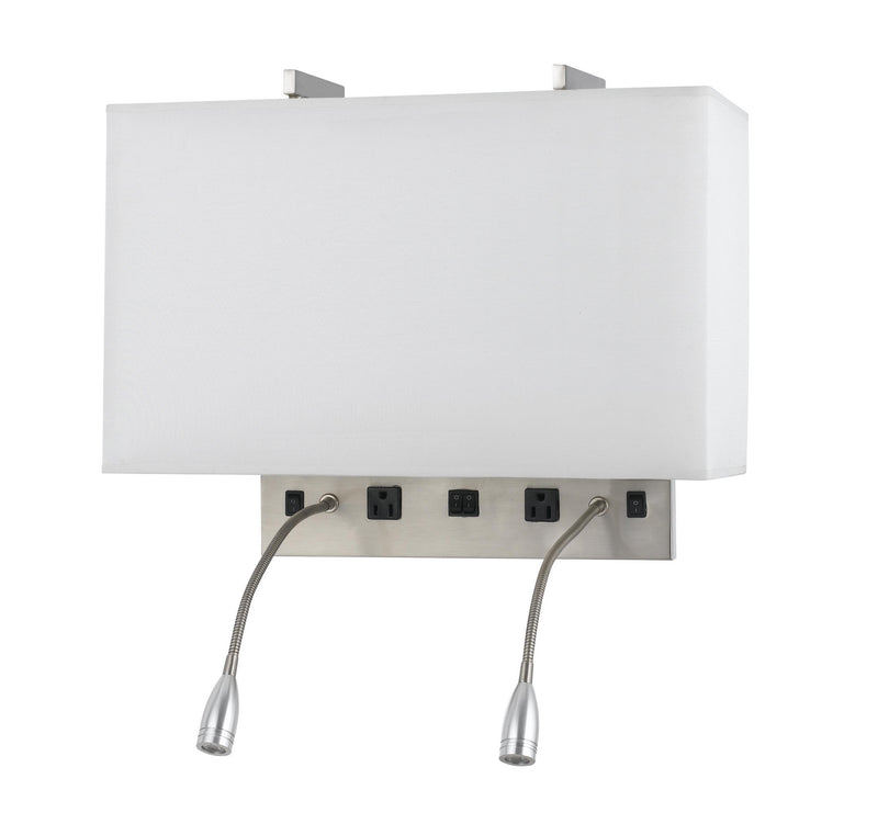 Cal Lighting LA-8029W2L-1-BS Four Light Wall Lamp, Brushed Steel