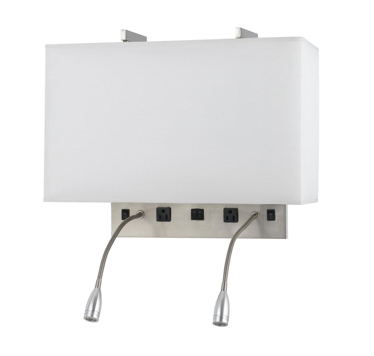 Cal Lighting LA-8029W2L-1-BS Four Light Wall Lamp, Brushed Steel