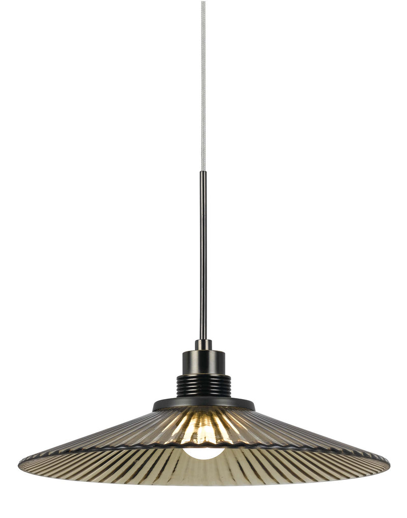 Cal Lighting UPL-715-AM LED Pendant, Brushed Steel and Oil Rubbed Bronze