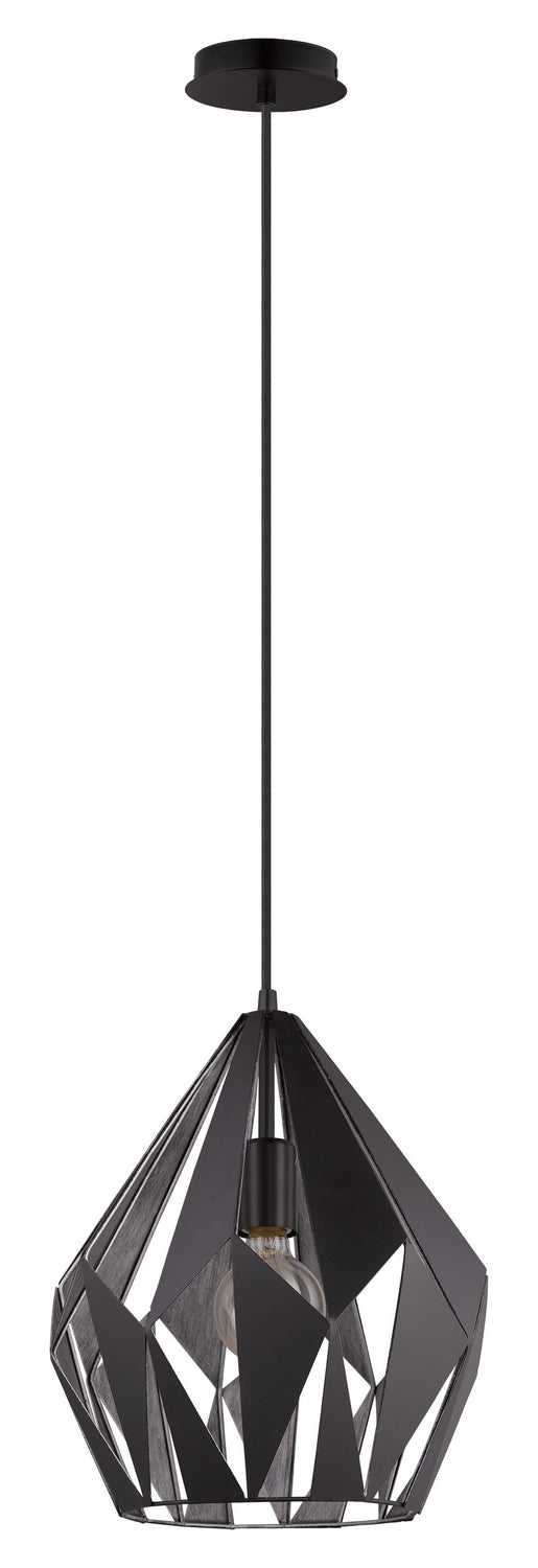 Eglo USA 49255A One Light Pendant, Black & Silver
