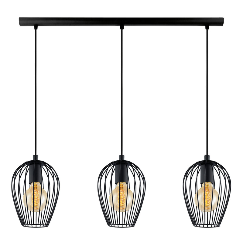 Eglo USA 49478A Three Light Pendant, Black