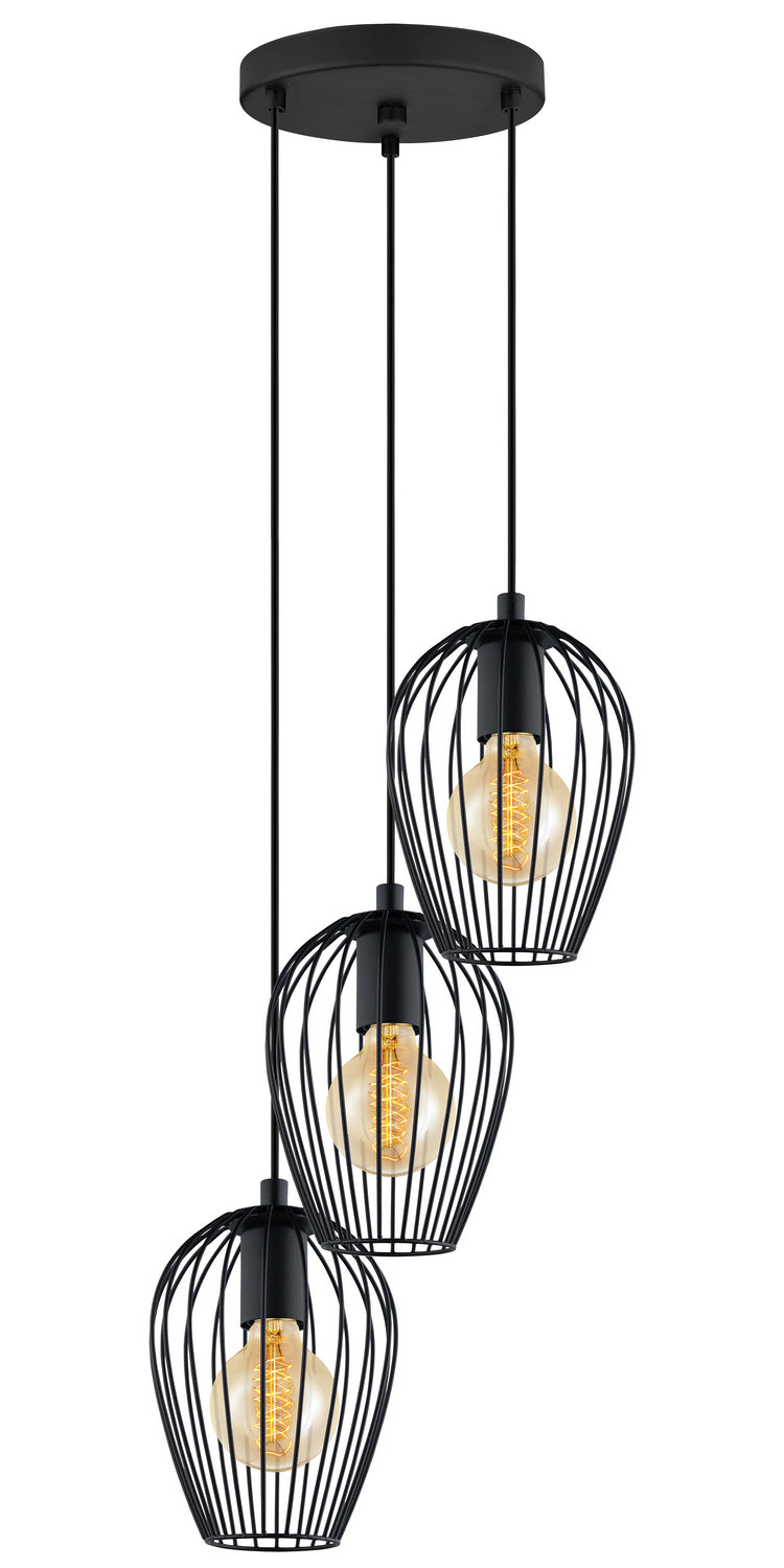 Eglo USA 49479A Three Light Pendant, Black