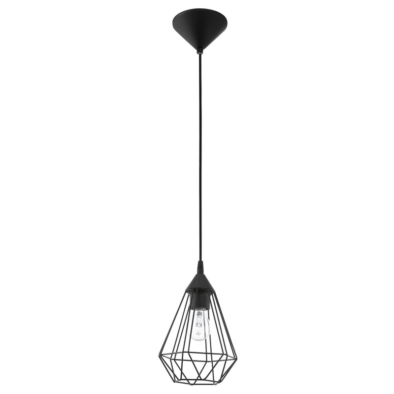 Eglo USA 94187A One Light Pendant, Matte Black