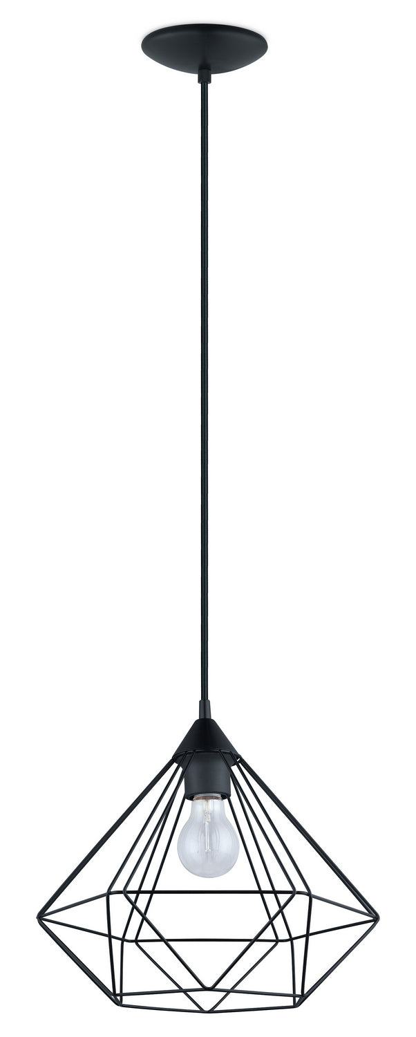 Eglo USA 94188A One Light Pendant, Matte Black