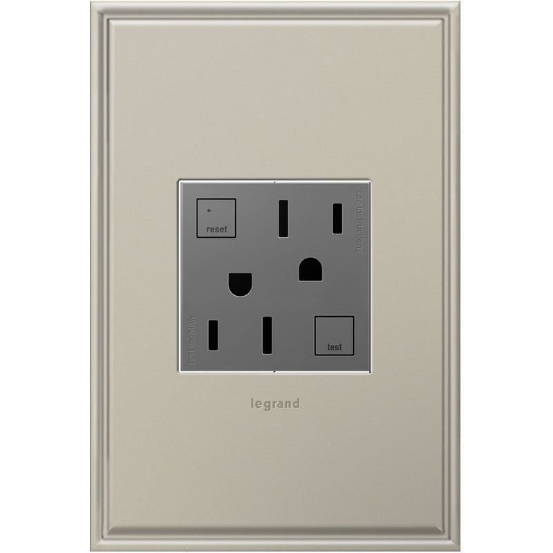 Legrand AGFTR2152M4 Duplex Self-Test GFCI Receptacles, Magnesium