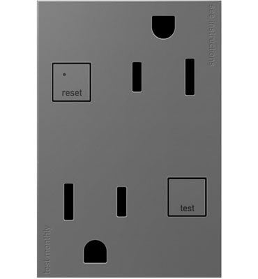Legrand AGFTR2153M4 Duplex Self-Test GFCI Receptacles, Magnesium