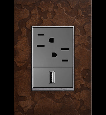 Legrand AWM1G3HFBR1 1-Gang + Wall Plate, Bronze