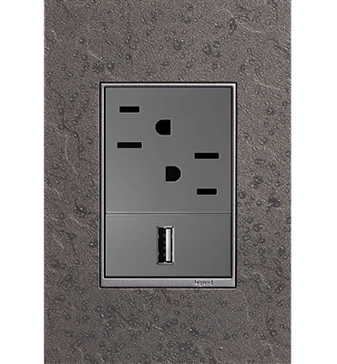 Legrand AWM1G3HFFE1 1-Gang + Wall Plate, Natural Iron