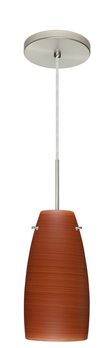 Besa 1JT-1512CH-LED-SN One Light Pendant, Satin Nickel