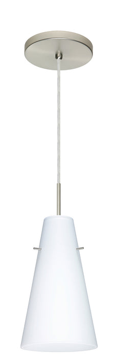 Besa 1JT-412407-LED-SN One Light Pendant, Satin Nickel