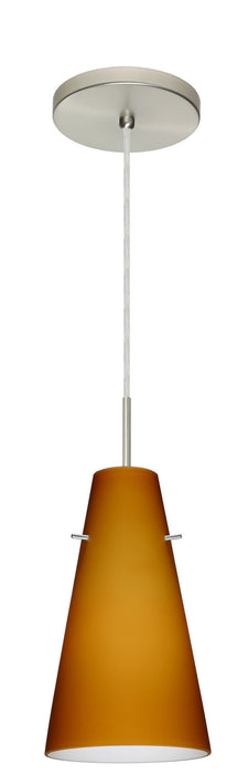 Besa 1JT-412480-LED-SN One Light Pendant, Satin Nickel