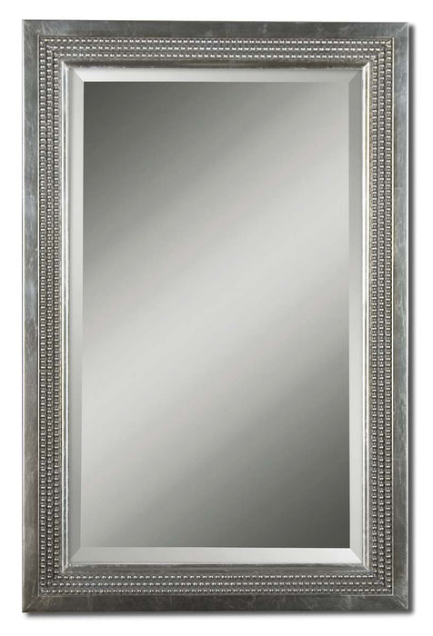 Uttermost 14411 B Mirror, Silver Leaf w/Light Gray Glaze
