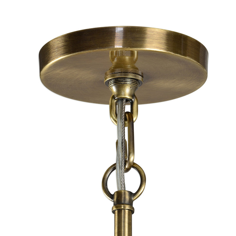 Uttermost 21297 12 Light Chandelier, Antique Brass