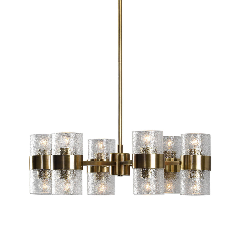 Uttermost 21297 12 Light Chandelier, Antique Brass