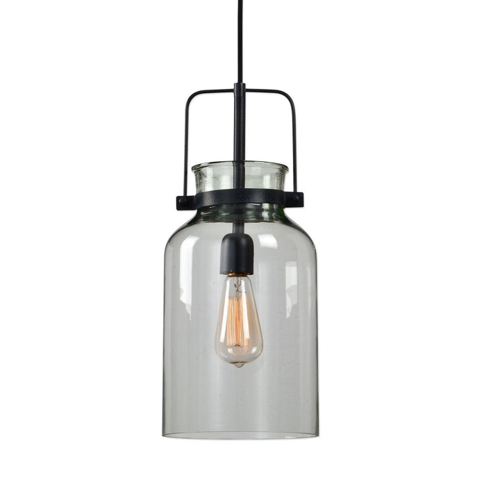 Uttermost 22101 One Light Mini Pendant, Textured Black