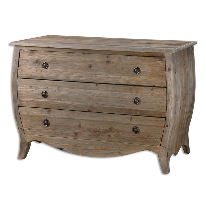 Uttermost 24454 Foyer Chest, Burnished Pine w/Gray Wash