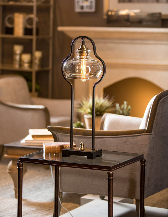 Uttermost 29259-1 One Light Desk Lamp, Antique Brass