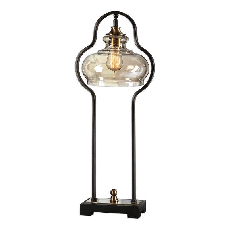 Uttermost 29259-1 One Light Desk Lamp, Antique Brass