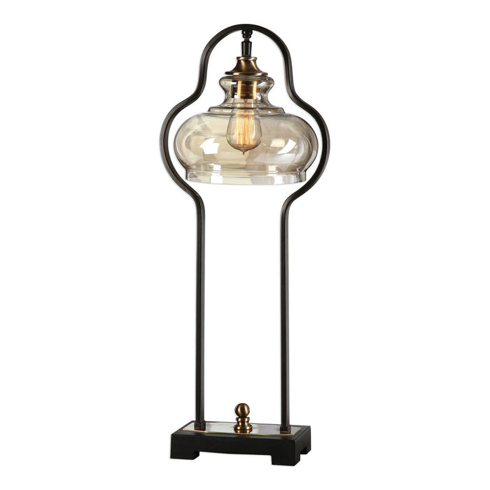 Uttermost 29259-1 One Light Desk Lamp, Antique Brass
