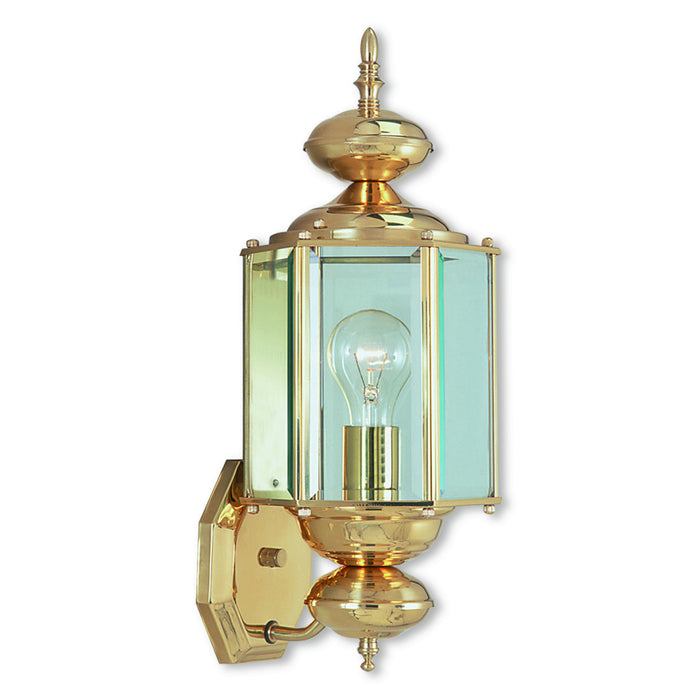 Livex Lighting 2006-02 One Light Outdoor Wall Lantern, Polished Brass