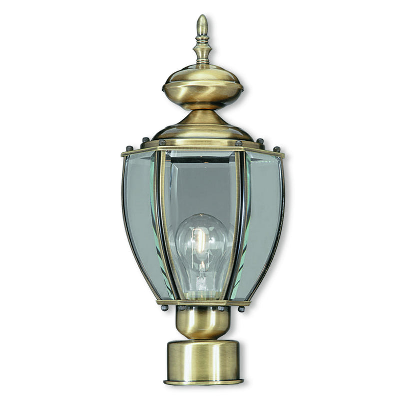 Livex Lighting 2009-01 One Light Outdoor Post-Top Lanterm, Antique Brass