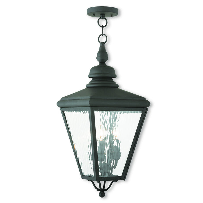 Livex Lighting 2035-04 Three Light Outdoor Pendant, Black
