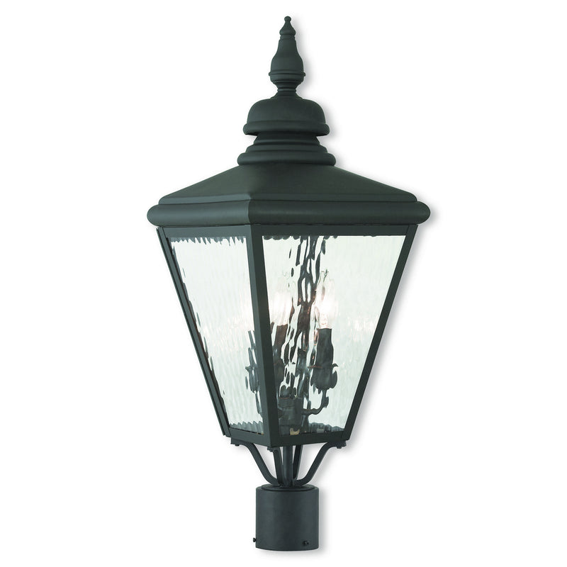 Livex Lighting 20433-04 Three Light Post-Top Lanterm, Black
