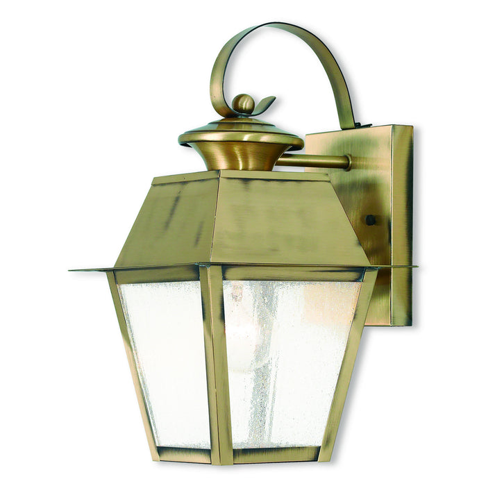 Livex Lighting 2162-01 One Light Outdoor Wall Lantern, Antique Brass