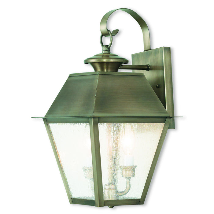 Livex Lighting 2165-29 Two Light Outdoor Wall Lantern, Vintage Pewter
