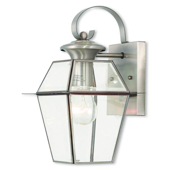 Livex Lighting 2181-91 One Light Outdoor Wall Lantern, Brushed Nickel