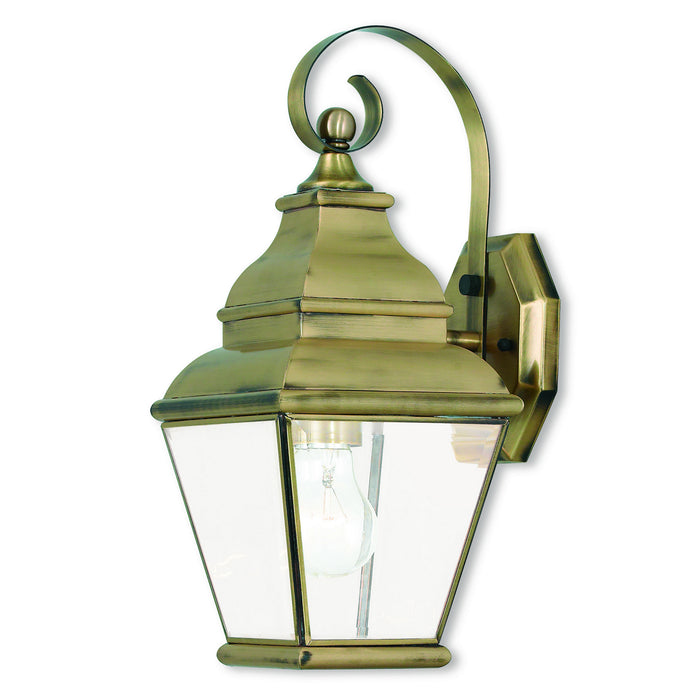 Livex Lighting 2590-01 One Light Outdoor Wall Lantern, Antique Brass