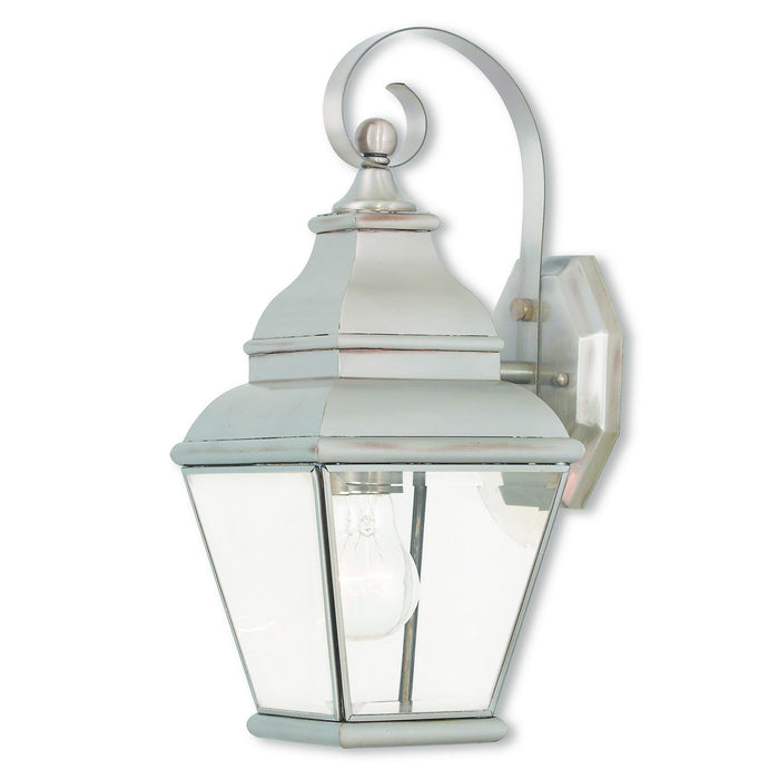 Livex Lighting 2590-91 One Light Outdoor Wall Lantern, Brushed Nickel