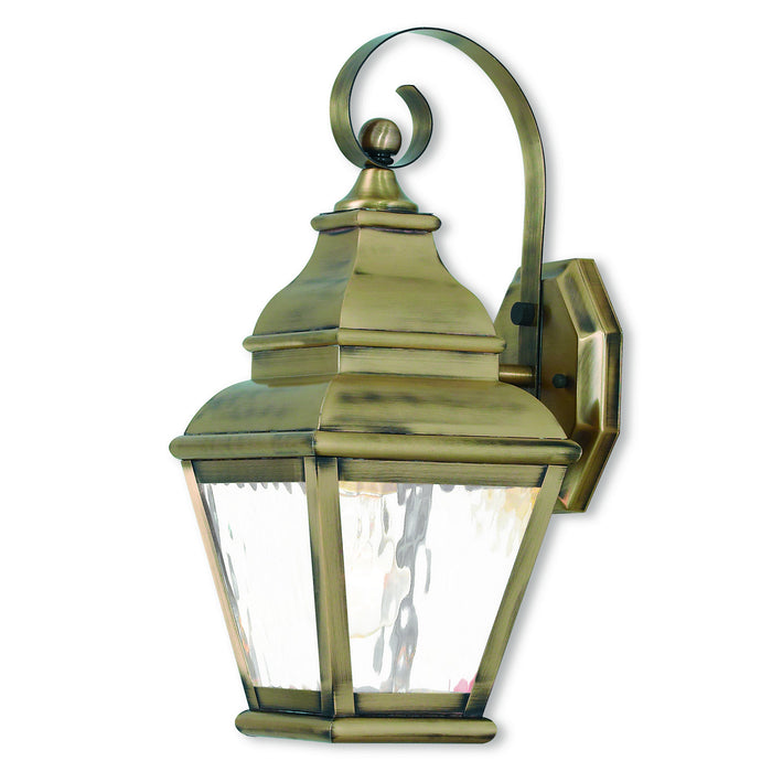 Livex Lighting 2601-01 One Light Outdoor Wall Lantern, Antique Brass