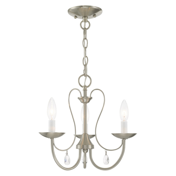 Livex Lighting 40863-91 Three Light Chandelier, Brushed Nickel