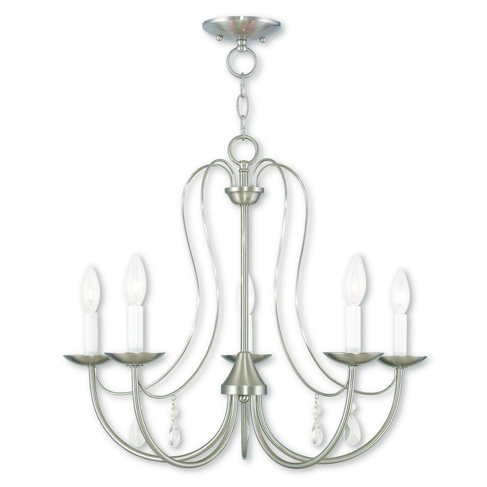 Livex Lighting 40865-91 Five Light Chandelier, Brushed Nickel