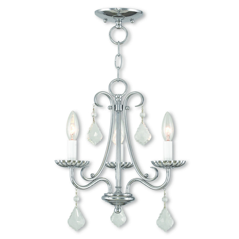 Livex Lighting 40873-05 Three Light Mini Chandelier, Polished Chrome