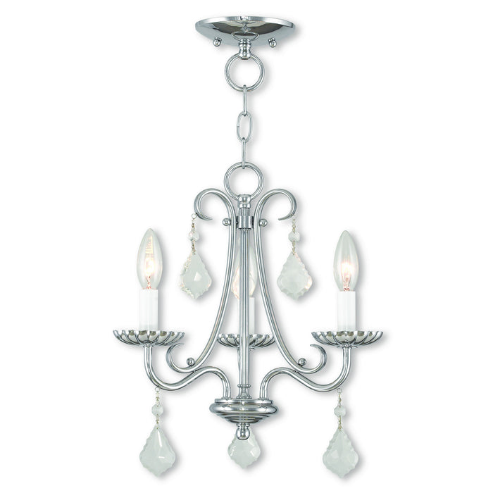 Livex Lighting 40873-05 Three Light Mini Chandelier, Polished Chrome