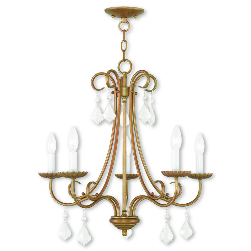 Livex Lighting 40875-48 Five Light Chandelier, Antique Gold Leaf