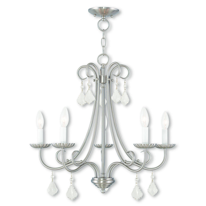 Livex Lighting 40875-91 Five Light Chandelier, Brushed Nickel