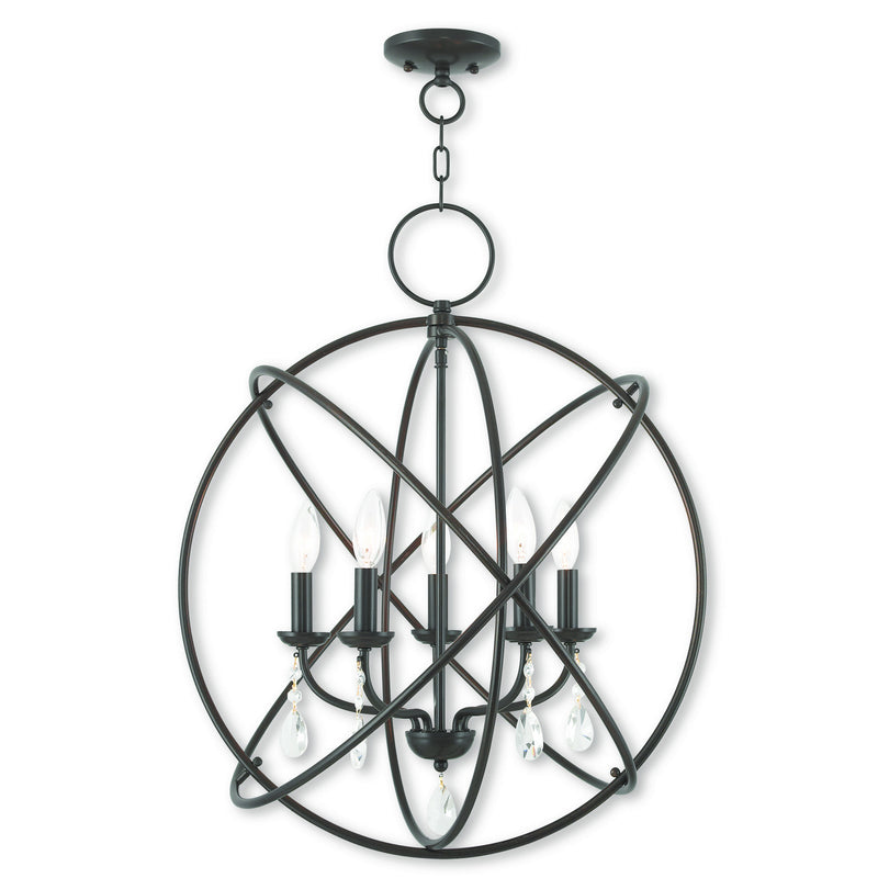 Livex Lighting 40905-92 Five Light Chandelier, English Bronze