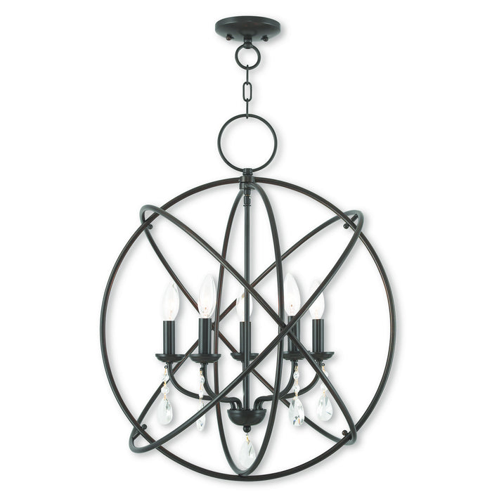 Livex Lighting 40905-92 Five Light Chandelier, English Bronze