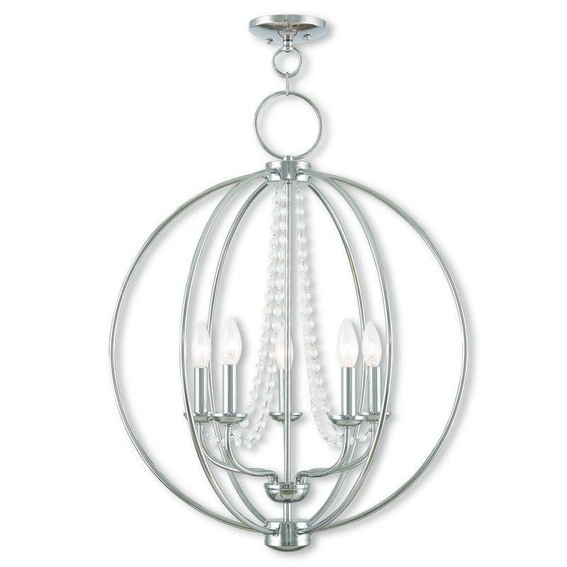 Livex Lighting 40915-05 Five Light Chandelier, Polished Chrome