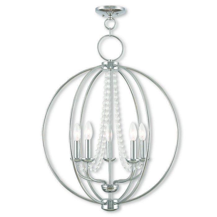 Livex Lighting 40915-05 Five Light Chandelier, Polished Chrome